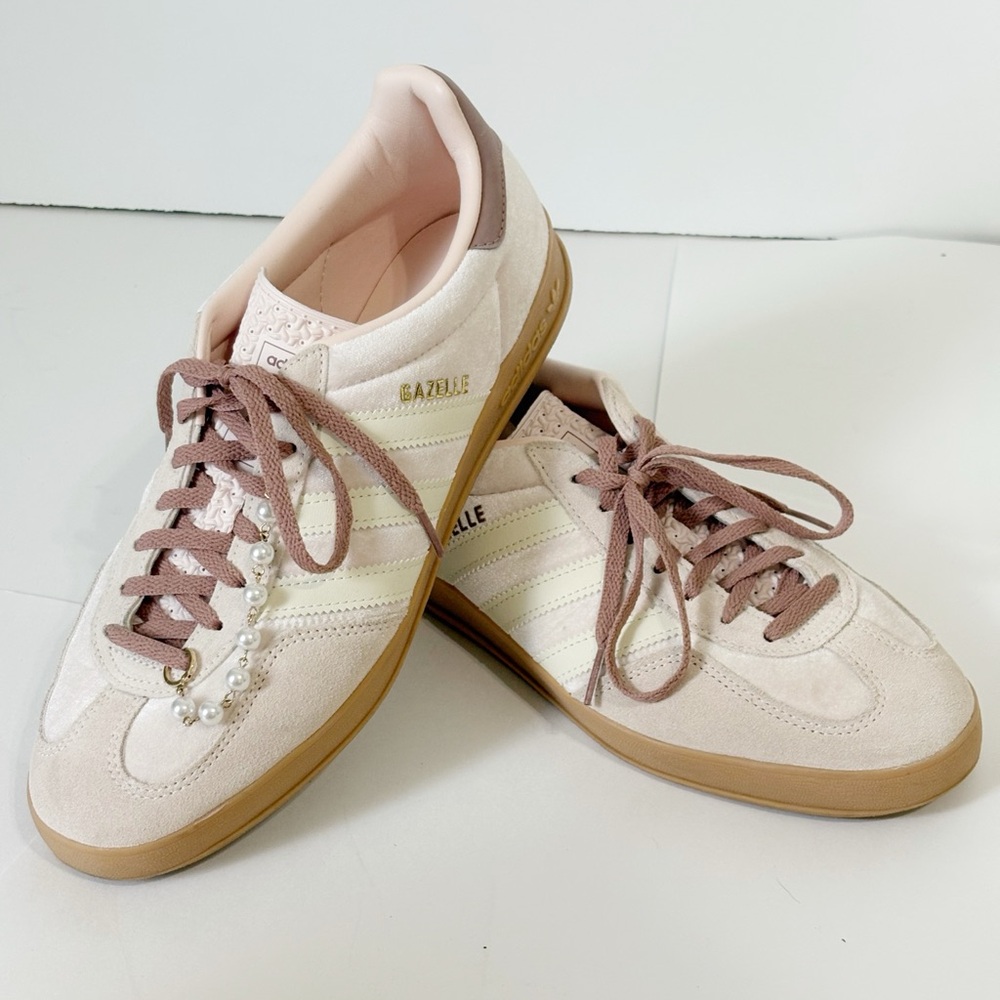 Adidas Gazelle Women's Pink and Cream Sneakers